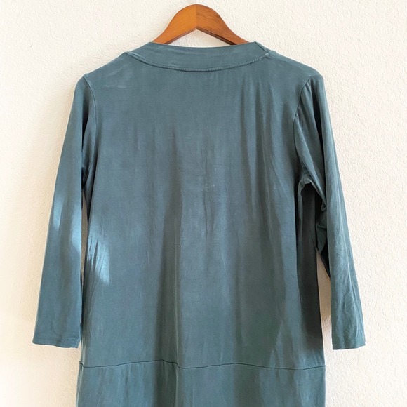 Anthropologie Dolan Left Coast Collection Teal Green V Neck Tunic Pocket Dress M - Picture 8 of 12